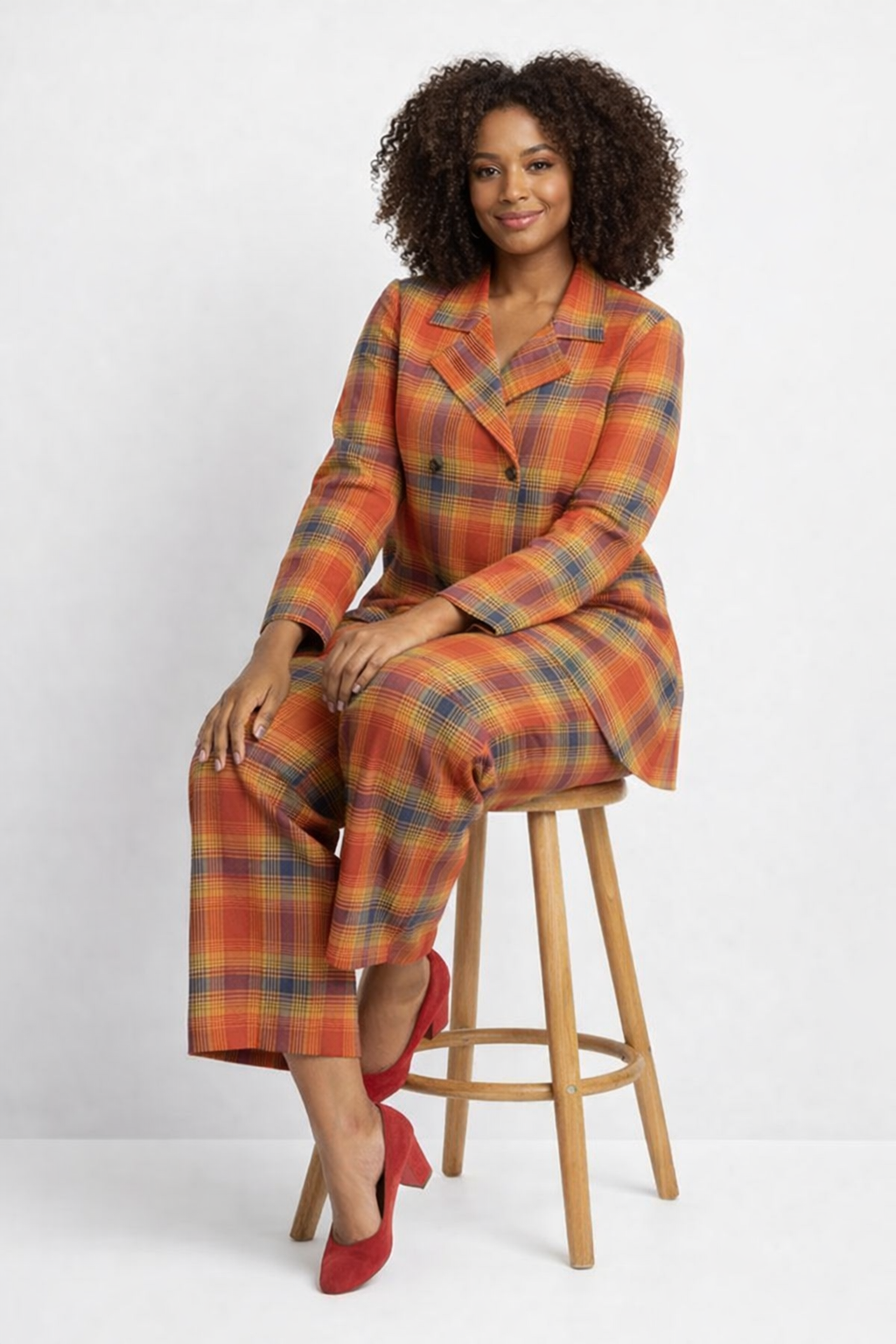 Earth Plaid Power Suit