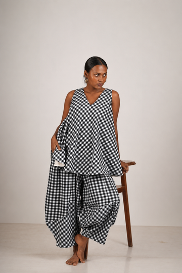 Black Gingham Cord Set