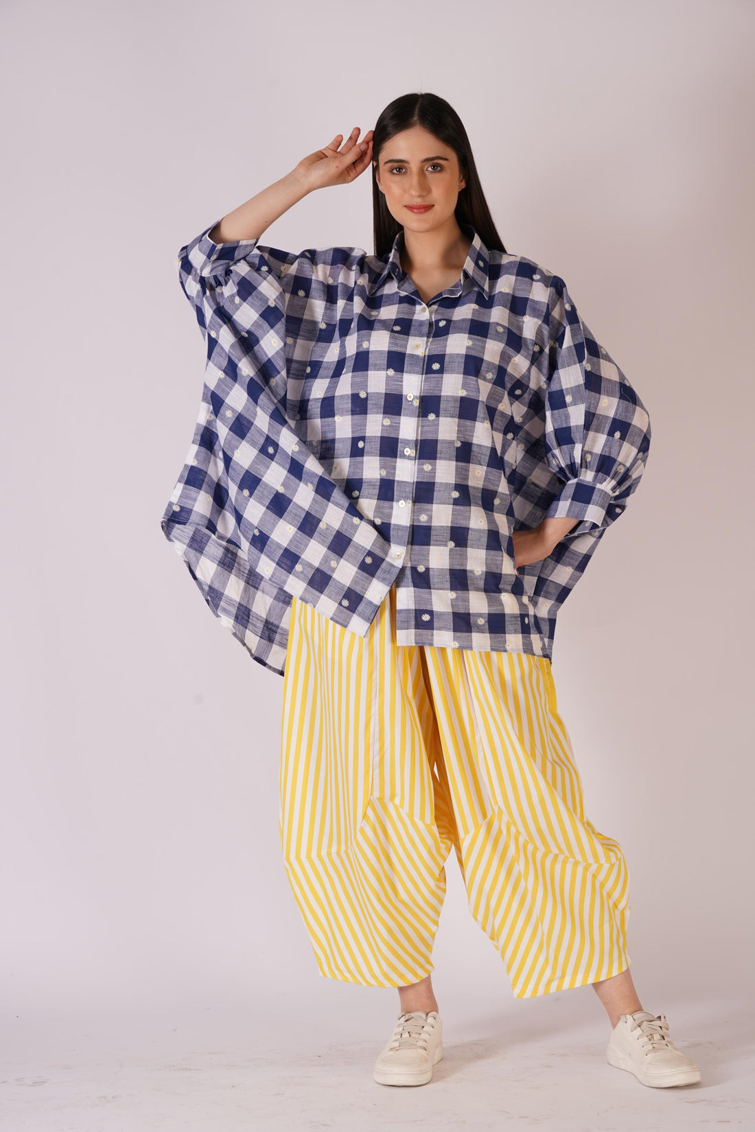 Yellow Stripe Barrel Pant