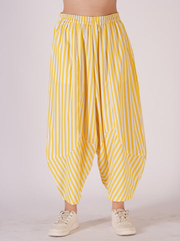 Yellow Stripe Barrel Pant