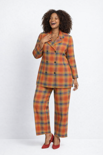 Earth Plaid Power Suit