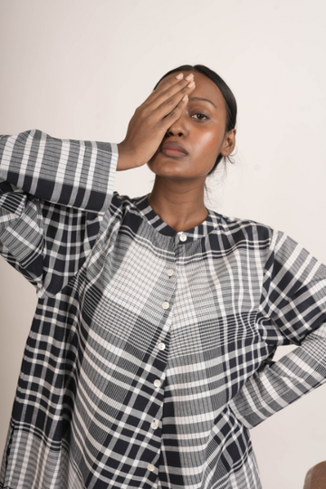 Madras Black Checks Dress