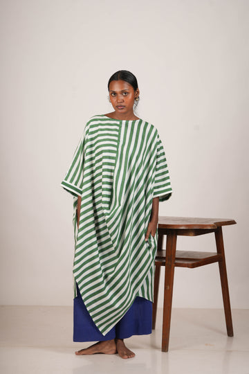 Green Stripes Cowl Set