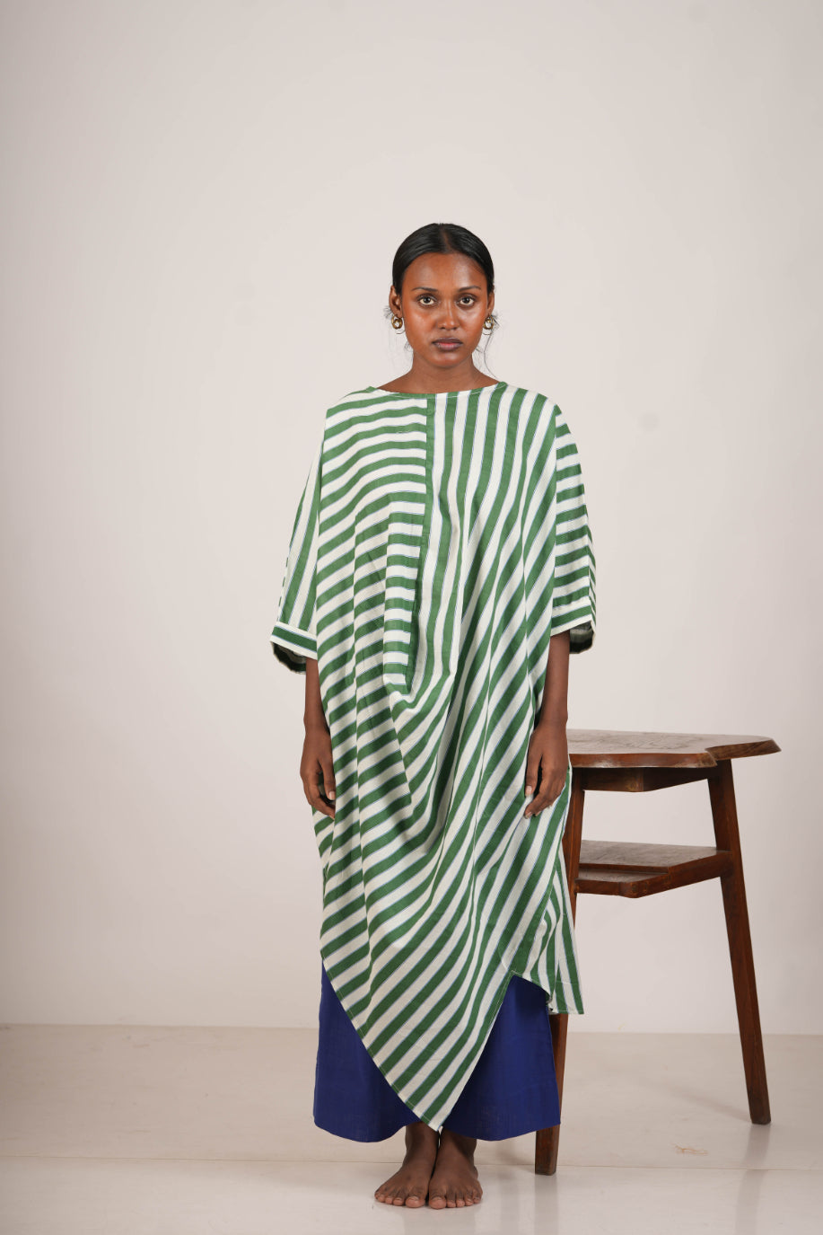 Green Stripes Cowl Set