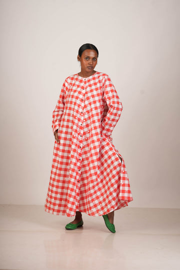 Red Checks Dress