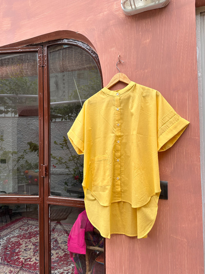 Arakku Pink & Manjal Yellow Shirt